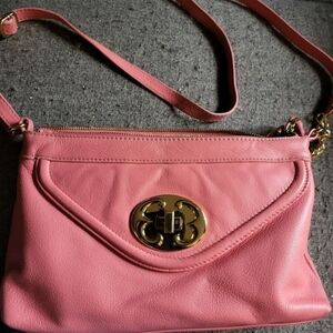 Pink Leather Crossbody Bag